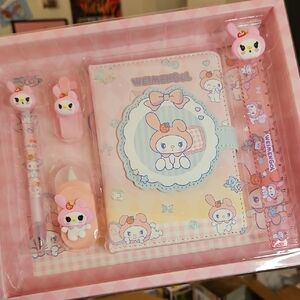 Pink Bunny Kids Stationery Set